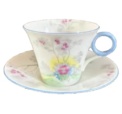 Buy Shelley Regent Shape Teacup And Saucer Duo In 0148 Tree And Flowers Pattern • 18£