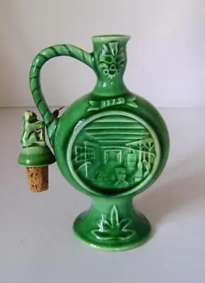 Buy Dutch Pottery Miniature Hulstkamp Liquor Bottle & Stopper: Green Glazed • 9£