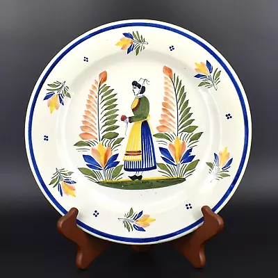 Buy Vintage Henriot Quimper French Faience Breton Woman Floral Pottery Dish Bowl • 44.99£