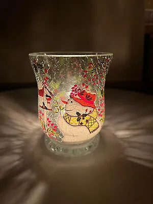 Buy Crackle Effect Glass Tea Light Holder Christmas Home Decor Tumbler Candle Holder • 14.77£