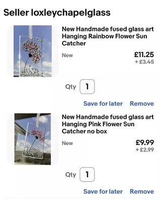 Buy 2 Sun Catchers As Per Photo Fused Glass Art Hanging Rainbow • 21.45£