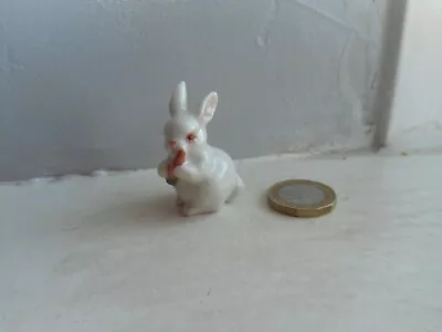 Buy Rabbit - Pottery Beautiful Miniature -  Sitting Up White Rabbit With Carrot • 4£