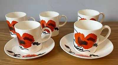 Buy Wedgwood Susie Cooper Corn Poppy Coffee Cup X 2, 1 Saucer. Tea Cup X 3, 1 Saucer • 5£