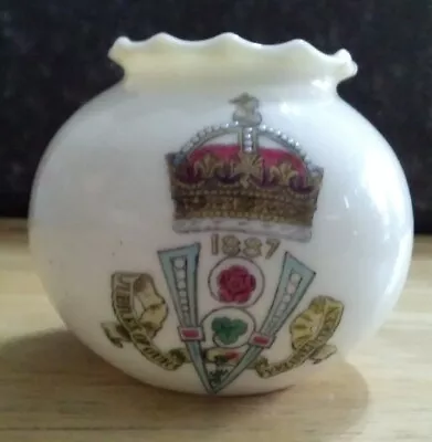 Buy W H Goss Rare Crestware Queen Victoria 1887 Golden Jubilee Vase • 38£