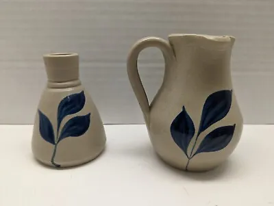Buy Vintage Colonial Williamsburg Salt Glazed Stone Pottery Vase And Pitcher. H159 • 20.33£