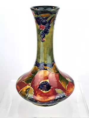 Buy A Rare Burslem Period William Moorcroft Ochre Pomegranate Pattern Vase. • 295£