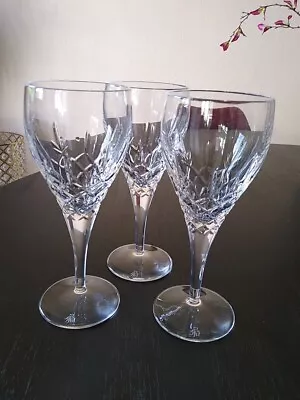 Buy ROYAL DOULTON CRYSTAL DORCHESTER WINE /WATER GOBLET GLASSES X 3 ( 7.5  Tall) • 34.95£