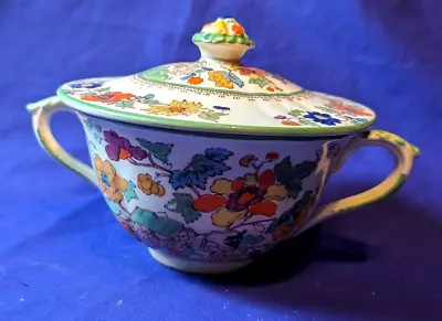 Buy Vintage Rare Masons Ceramic Twin Handled Floral Soup Bowl With Lid . • 7.20£
