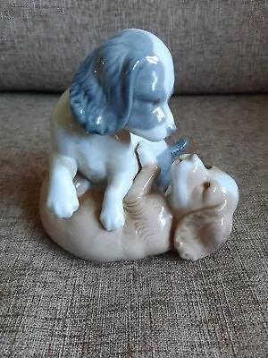 Buy Vintage NAO By Lladro Porcelain PLAYFUL PUPPY'S EX CON • 14.99£