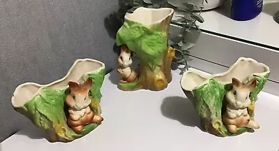 Buy Fauna Pottery WITHERNSEA England Rabbits • 7.99£