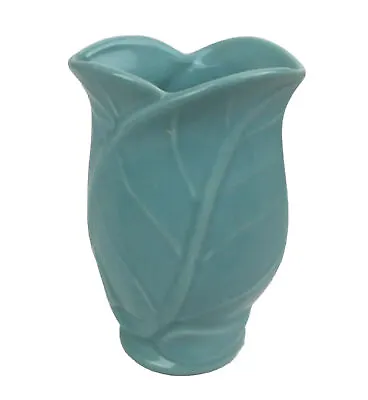 Buy Haeger Leaf Vase Pottery Blue Retro Farm House Boho Retro 9.5  • 23.98£