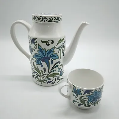 Buy Midwinter Spanish Garden Coffee Pot & Tea Cup - Staffordshire, Vintage • 15£