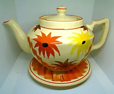 Buy ARTHUR WOOD ART DECO TEAPOT & STAND HAND PAINTED C1930s VERY RARE MINT CONDITION • 8.99£