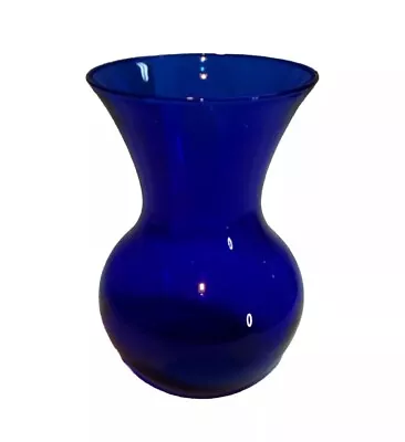 Buy Vintage Cobalt Blue Glass Vase Flowers Decor 7  • 14.38£