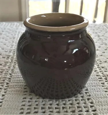 Buy Pottery Vase Brown Glazed Clay With Cream Rim/Interior Vtg USA Pottery 3.25  • 9.59£