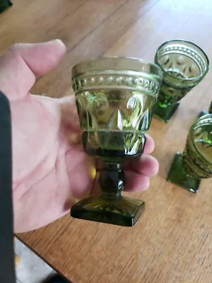 Buy Vintage Mid Century Indiana Glass Colony PARK LANE GREEN Avocado 4.5  Wine Glass • 23.67£