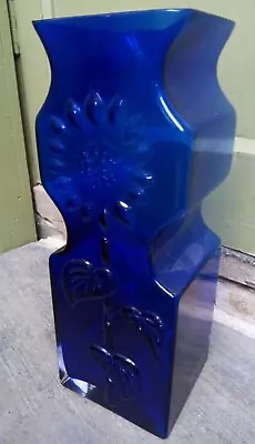 Buy Rare Dartington Glass Marguerite Floor Vase FT 35 Dark Blue1994 • 225£