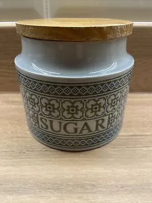 Buy Vintage Hornsea Pottery Blue Tapestry Pattern SMALL Sugar Canister Jar Wooden  • 14.99£