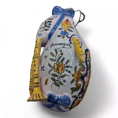 Buy 19th Century French Majolica Earthenware Bagpipe Wall Pocket Pottery • 91.31£