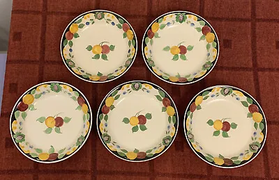 Buy 5 Vintage Adams Hand Painted Titian Ware Bowls 7.75”, Fruit Pattern 1660 • 7£