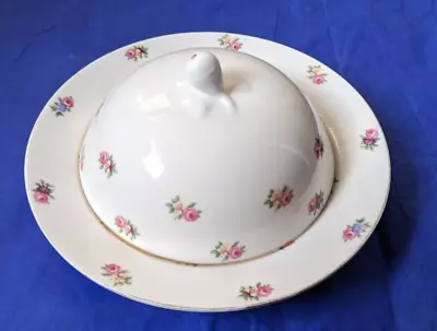 Buy Vintage Muffin Dish Plant Tuscan China Pretty Sprig Roses C. 1920s • 19.99£