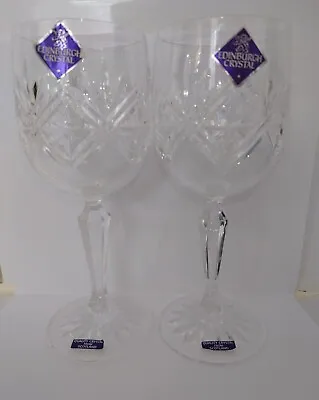 Buy 2 X Unused Edinburgh Crystal Ness Cut 17cm - 6 5/8   Wine Glasses. • 45£