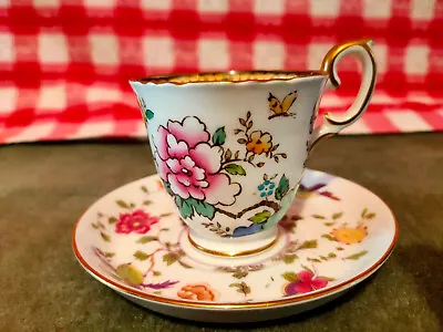 Buy Crown Staffordshire England Fine Bone China ~ Tea Cup & Saucer Flowers • 3.99£