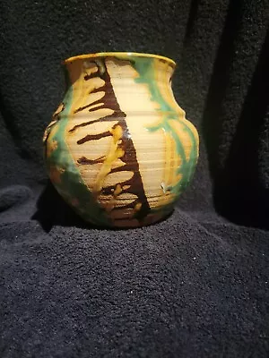 Buy Hand Thrown Earthenware Pot With Drip Glaze Accent Design • 24.07£