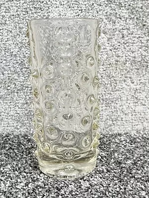 Buy Vintage Abstract Relief Design Clear Glass Vase Czech Rudolf Jurnikl Sklo • 29.99£
