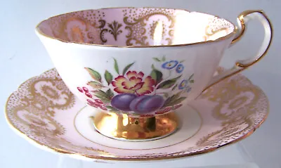 Buy   Paragon   Cup & Saucer, Floral & Fruits & A Pink Background, A/F. • 12.99£