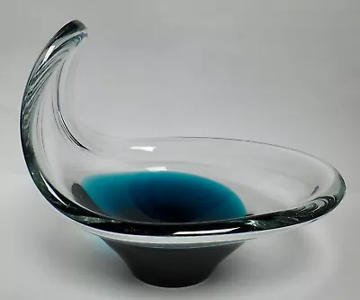 Buy Vintage Flygsfors Coquille Turquoise Glass Bowl Paul Kedelv • 0.99£