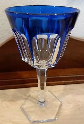 Buy RARE Baccarat France Crystal HARCOURT Cobalt Blue 6  Rhine Wine Glass ~ MINT  • 103.74£