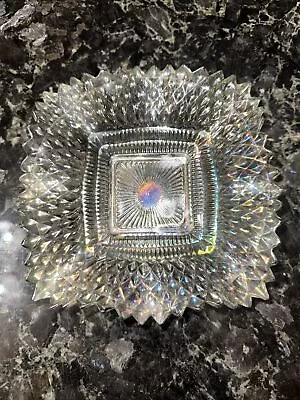 Buy Depression Glass Iridescent Rippled Trinket Dish Ashtray Vintage 7.5” BEAUTIFUL • 11.34£