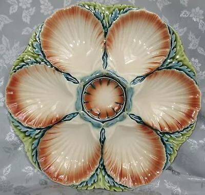 Buy Antique French Sarreguemines Oyster Majolica Plate N° 1 • 115.56£