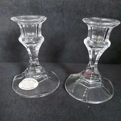 Buy Pair Of Vintage Lead Crystal Candle Holders American Made • 15£
