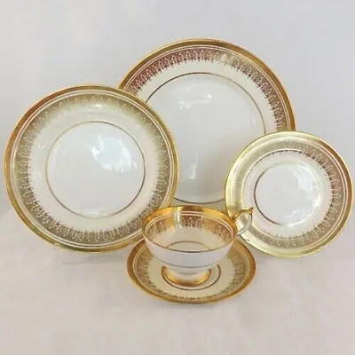 Buy AYNSLEY CHAMPAGNE 5 Piece Place Setting NEW NEVER USED Bone China England  • 181.76£