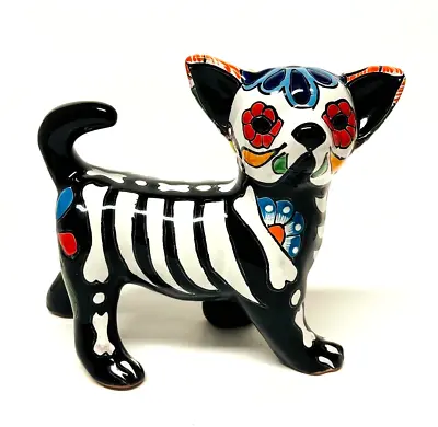 Buy Talavera Day Of The Dead Chihuahua  Dog Mexican Pottery Folk Art • 64.48£