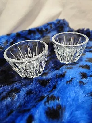 Buy 2 Wedgwood Candle Holders Heavy Glass Crystal Small Clear Ornate Votives Decor • 18.97£