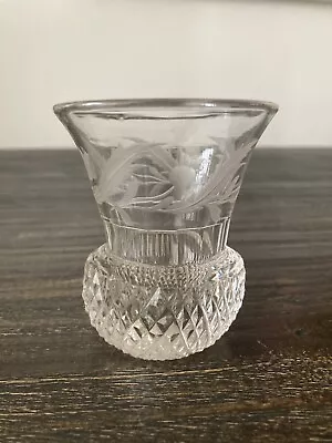 Buy Vintage Edinburgh Crystal Thistle Cut 7.5cm Whisky Glass • 45£