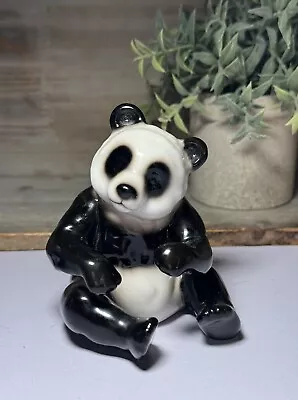 Buy Vintage Porcelain Franz Sitting Panda Bear W/Blue Hallmark 4” • 19.29£