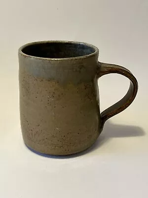 Buy Frog Surprise Small Mug Studio Pottery - Hand Thrown, Green-Brown Glaze, VGC • 20£