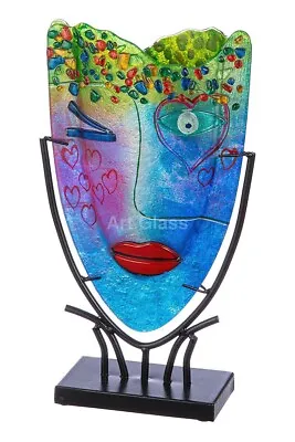 Buy Tall 38cm Picasso Style Art Glass Amazing! Face Vase & Stand Magnificent • 169.99£