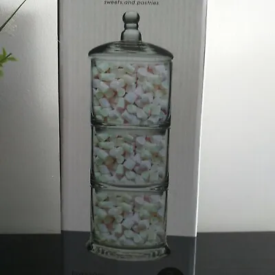 Buy Vintage Glass 3 Layers Decorative Glass Jar Sweet Pastries Glass Jar 29 X 10.5  • 12.50£