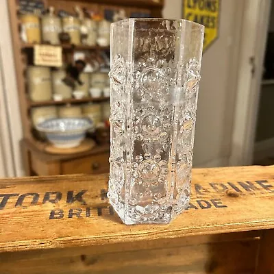 Buy Vintage Dartington Glass Frank Thrower Clear Nipple Vase – Retro! • 14.99£