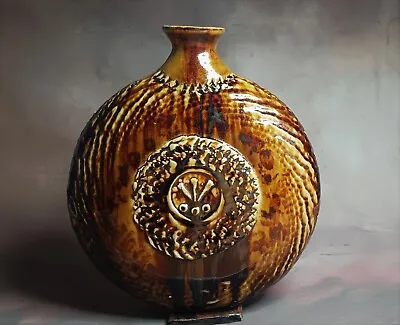 Buy Studio Pottery.  Stoneware  Celtic Flask. Vase , Bottle John Wright • 52£