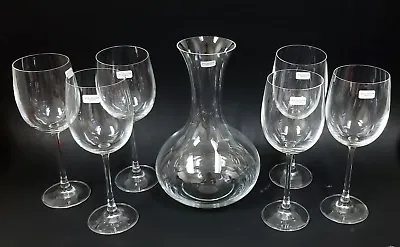 Buy New Royal Doulton 7 Pcs;set Of 6 Wine Goblet Glass+1 Carafe Jar (slovakia)+box  • 102.54£