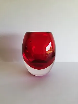 Buy Whitefriars Ruby Red Cased Glass Ovoid Pear Vase. 9518. Geoffrey Baxter. C1964 • 38£