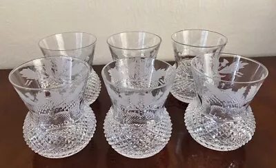 Buy Set Of 6 Signed Edinburgh Crystal Thistle Pattern Whisky Glasses  • 550£
