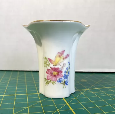 Buy VTG Vase Botanical Flowers Porcelain Bone China Signed Delicate Miniature 3.5” • 13.42£