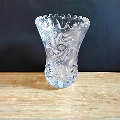 Buy (629) Lead Crystal Clear Cut Glass Toothpick Holder Or Bud Vase. • 2.50£